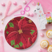 Assiettes En Carton Plaques en papier Poinsettia de Noël (Fête)