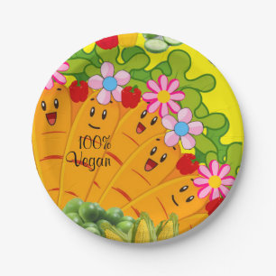 Assiettes En Carton Plaques en papier, Pois carottes 100% Vegan