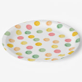 Assiettes En Carton Plaques en papier Pois coloré (Angle)
