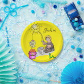 Assiettes En Carton Plaques en papier, Poisson Sun pêcheur Jaune (Fête)