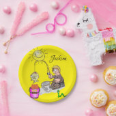 Assiettes En Carton Plaques en papier, Poisson Sun pêcheur Jaune (Fête)
