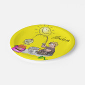 Assiettes En Carton Plaques en papier, Poisson Sun pêcheur Jaune (Angle)