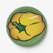 Assiettes En Carton Plaques en papier poivre jaune (Devant)