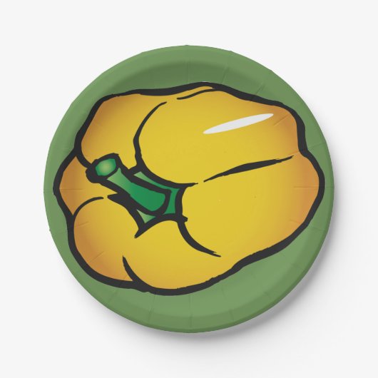 Assiettes En Carton Plaques en papier poivre jaune (Devant)