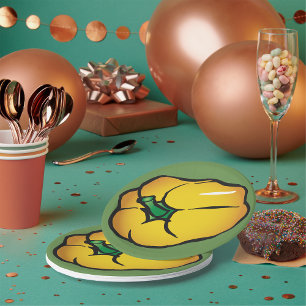 Assiettes En Carton Plaques en papier poivre jaune