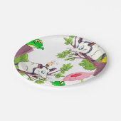 Assiettes En Carton Plaques en papier Possum Chicks Grenouille Floral (Angle)