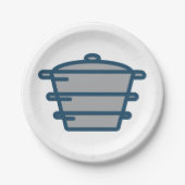 Assiettes En Carton Plaques en papier pots gris (Devant)