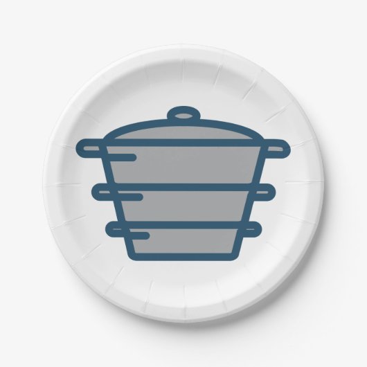 Assiettes En Carton Plaques en papier pots gris (Devant)