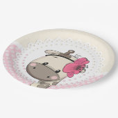 Assiettes En Carton Plaques en papier pour bébé rose (Angle)