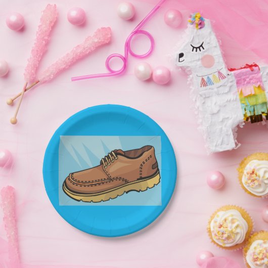 Assiettes En Carton Plaques en papier pour chaussures Brown (Fête)