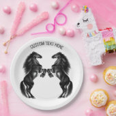 Assiettes En Carton Plaques en papier pour chevaux sauvages droits ave (Fête)
