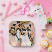 Assiettes En Carton Plaques en papier pour dames africaines - Peinture (Fête)