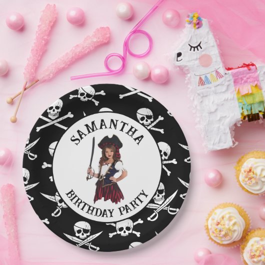 Assiettes En Carton Plaques en papier pour filles pirates (Fête)