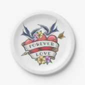 Assiettes En Carton Plaques en papier pour l'amour perpétuel (Devant)