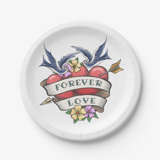 Assiettes En Carton Plaques en papier pour l'amour perpétuel (Devant)
