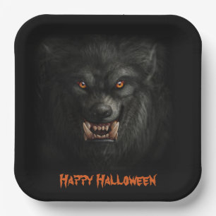 Assiettes En Carton Plaques en papier pour loup-garou-loup-garou d'Hal