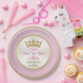 Assiettes En Carton Plaques en papier princesse rose et or personnalis (Fête)