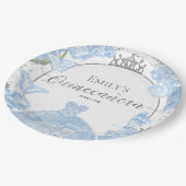 Assiettes En Carton Plaques en papier Quinceanera Robe bleue Dusty Flo (Angle)