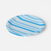 Assiettes En Carton Plaques en papier rayé bleu (Angle)