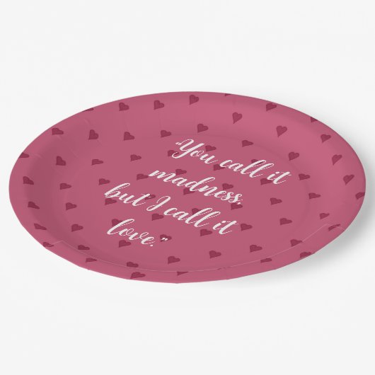 Assiettes En Carton Plaques en papier Red Hearts (Angle)