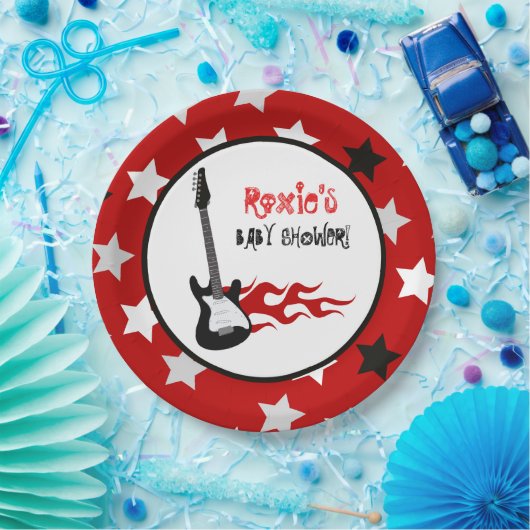 Assiettes En Carton Plaques en papier Red Rock Star Rock-a-Bye (Fête)