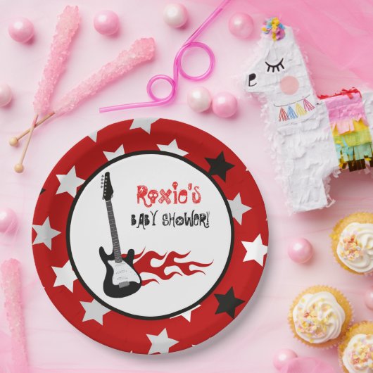 Assiettes En Carton Plaques en papier Red Rock Star Rock-a-Bye (Fête)