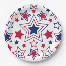 Plaques en papier Red White & Blue Stars