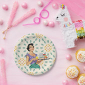 Assiettes En Carton Plaques en papier Retro Housewoman 1950 (Fête)