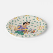 Assiettes En Carton Plaques en papier Retro Housewoman 1950 (Angle)