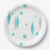 Assiettes En Carton Plaques en papier Retro Turquoise Diamond & Starbu (Devant)