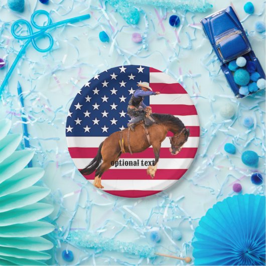 Assiettes En Carton Plaques en papier Rodeo Bronc (Fête)