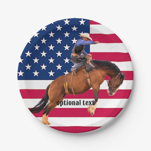 Assiettes En Carton Plaques en papier Rodeo Bronc (Devant)