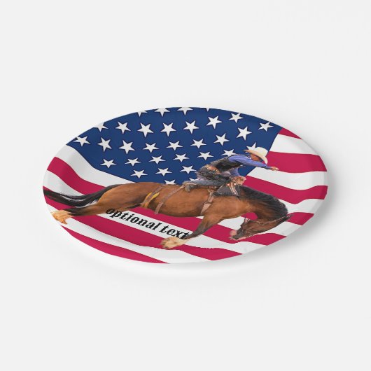 Assiettes En Carton Plaques en papier Rodeo Bronc (Angle)