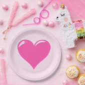 Assiettes En Carton Plaques en papier rose avec coeur - personnalisabl (Fête)