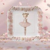Assiettes En Carton Plaques en papier rose Ballerina