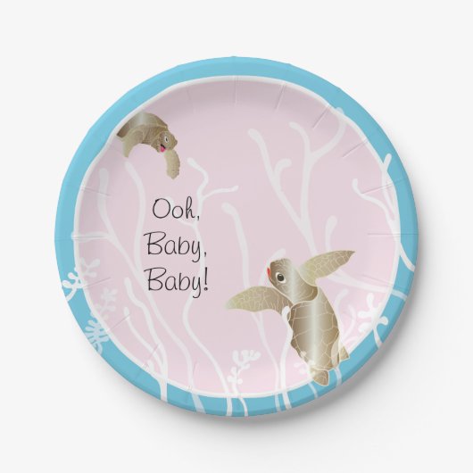 Assiettes En Carton Plaques en papier "Rose bleu tortue" (Devant)