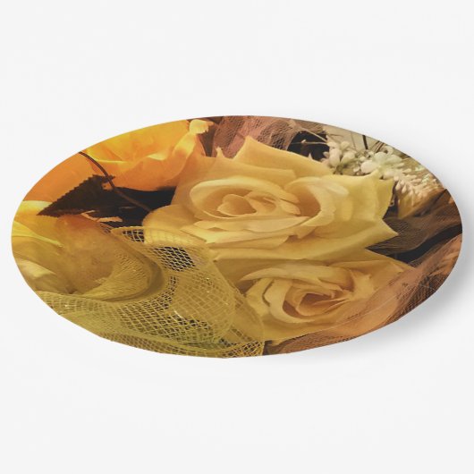 Assiettes En Carton Plaques en papier rose jaune soleil (Angle)