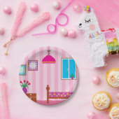 Assiettes En Carton Plaques en papier rose pour la chambre (Fête)