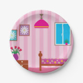 Assiettes En Carton Plaques en papier rose pour la chambre (Devant)