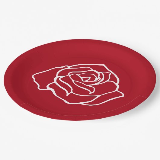 Assiettes En Carton Plaques en papier rose rouge (Angle)