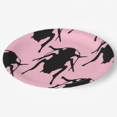 Assiettes En Carton plaques en papier roses (Angle)