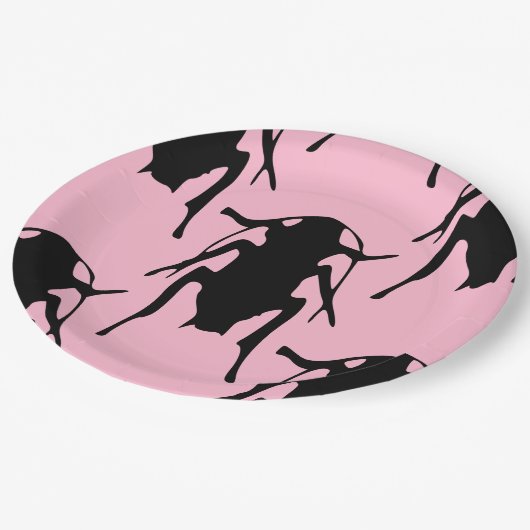 Assiettes En Carton plaques en papier roses (Angle)