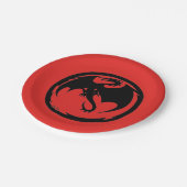 Assiettes En Carton Plaques en papier rouge Black Dragon (Angle)