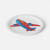 Assiettes En Carton Plaques en papier rouge et bleu d'avion (Angle)