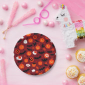Assiettes En Carton Plaques en papier rouge Halloween déplaisantes et  (Fête)