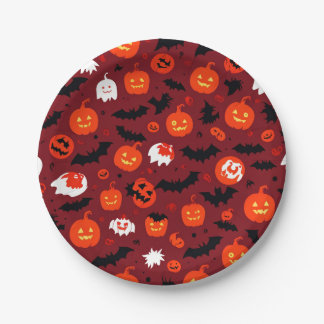 Assiettes En Carton Plaques en papier rouge Halloween déplaisantes et