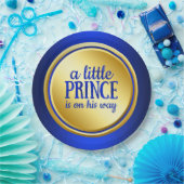 Assiettes En Carton Plaques en papier Royal Blue Gold Prince Baby show (Fête)