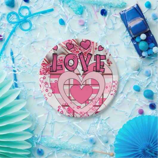 Assiettes En Carton Plaques en papier Saint-Valentin, Amour (Fête)