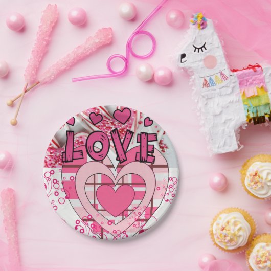 Assiettes En Carton Plaques en papier Saint-Valentin, Amour (Fête)