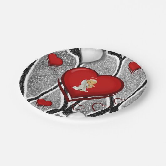 Assiettes En Carton Plaques en papier Saint-Valentin, Ange (Angle)